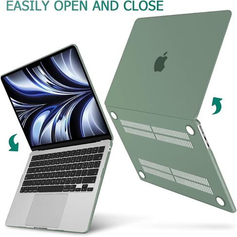 Tuiklol for MacBook Air 13.6 inch Case 2024 2023 2022 Release M3 A3113 / M2 A2681, Plastic Hard Shell Cover with Keyboard Cover & Screen Protector & USB C to USB Adapter, Crystal Black in Saudi Arabia