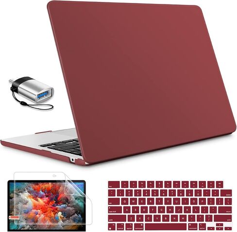 Tuiklol for MacBook Air 13.6 inch Case 2024 2023 2022 Release M3 A3113 / M2 A2681, Plastic Hard Shell Cover with Keyboard Cover & Screen Protector & USB C to USB Adapter, Crystal Black in Saudi Arabia