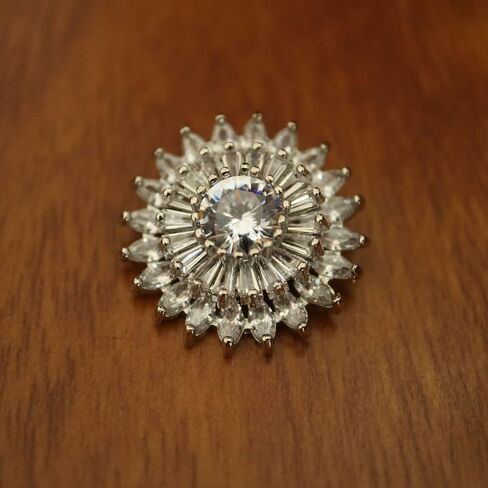 5 قطعة/الوحدة أزرار كريستال فاخرة للملابس زر زركون لمعطف أزرار الخياطة تشيكوسلوفاكيا الزخرفية لسترة الكشمير (25.2 مللي متر) in Kuwait