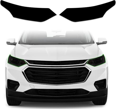 Precut Vinyl Overlay Tint Kit Film Fit for Chevy Chevrolet Traverse 2018 2019 2020 2021 with Gloss Dark Smoke Wrap Cover Vinyl Decals Exterior Parts and Accessories (Headlight) in Saudi Arabia