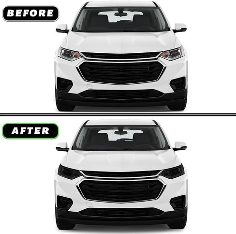Precut Vinyl Overlay Tint Kit Film Fit for Chevy Chevrolet Traverse 2018 2019 2020 2021 with Gloss Dark Smoke Wrap Cover Vinyl Decals Exterior Parts and Accessories (Headlight) in Saudi Arabia