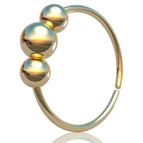 Gold Cartilage Helix Earring - Thin Handmade 14k Gold Piercing Hoop With a 3mm Gold Bead - Hypoallergenic 20 gauge 8mm Piercing Jewelry
