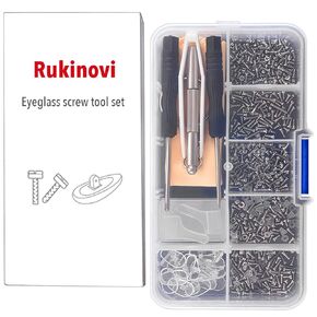 Glasses Repair Kit,Eyeglass Repair Kit with Screws Comes with Glasses Nose Pad,Glasses Screws,Screwdriver Set and Screw Cap,Suitable The Repair of Most Styles of Glasses