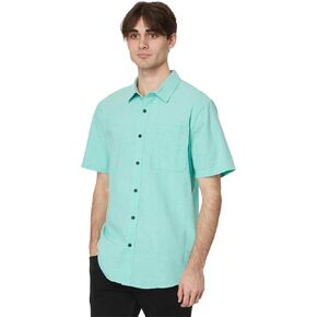 قميص Volcom رجالي عادي بأكمام قصيرة وأزرار سفلية بمقاس كلاسيكي