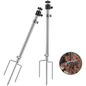 2 Pack Game & Trail Camera Mount,360 Degree Adjustable Universal Screw Connection 1/4''-20 (6mm), for Night Fishing Lights, Solar Panels, etc