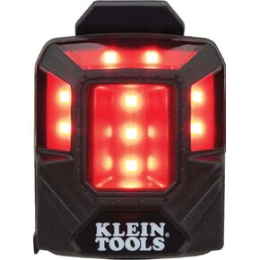 Klein Tools 56063 Rechargeable Safety Light with Magnet, Red, Mounts to Klein Hard Hats and Safety Helmets