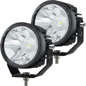 جولة بقيادة أضواء جراب أبيض أدى أضواء القيادة 2PCS 3.5 "30W الطرق الوعرة ضوء بار 12V خندق مساعد الوفير A-عمود الأضواء لشاحنة دراجة نارية SUV شاحنة قارب ATV