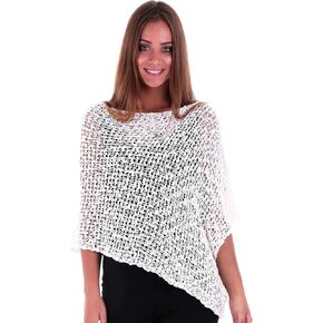 SHU-SHI Womens Sheer Popcorn Poncho Shrug Lightweight Knit Summer Poncho Cape
