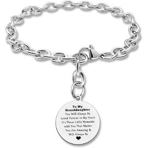 Granddaughter Birthday Gifts from Grandparents to My Granddaughter Bracelet Inspirational Gifts for Girls Granddaughter Wedding Gifts Christmas Gift for Teen Girls Graduation Gifts Motivational Gifts
