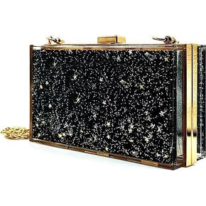 JeVenis Magical Transparent Sequins Clutch Purse Evening Handbag For Party Prom Bride