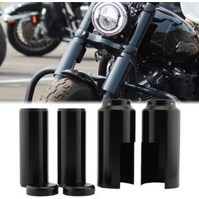 6pcs Upper&Lower Front Shock Fork Covers Cap Compatible with Harley Dyna Street Bob Low Rider 2018-2022 Motorcycle Tubes Guard Protector CNC Black