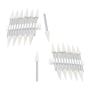 YXQ 6mm Conical Polishing Wool Felt with 1/8" Shank Burrs Mounted Points Bits Buffing Wheels for Various Jewelry/Glass/Mould, 24 Pcs