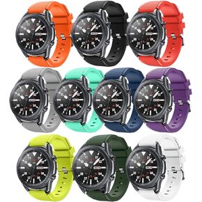 Band for Samsung Galaxy Watch 3 45mm Bands 22mm Soft Silicone Sport Replacement Strap Compatible with Samsung Galaxy Watch 3 band 45mm (10 Colors)
