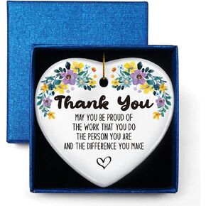 Thank You Gifts, May You Be Proud of The Difference You Make, Ornament Keepsake Sign Heart Plaque Retirement Gifts for Women Friends Leaving Farewell, Birthday Christmas for Coworkers, Boss, Colleague
