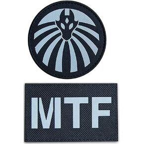 2 pcs Nine-Tailed Fox & MTF Infrared Reflective Patch SCP Special Containment Procedures Foundation Embroidered Tactical Military Morale Patches in Kuwait