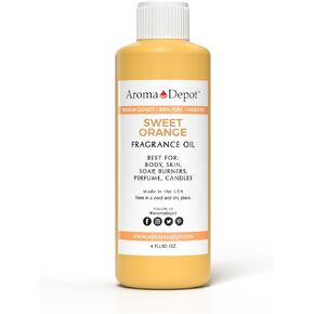 Sweet Orange Fragrance Oil 4 oz. Perfume Skin Oil, Scented Oil, is Great for Candles, Bath Bombs, Body Butters, Creams & Lotions. Few Drops in The Diffuser, Burners, or Warmers.