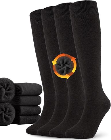 جوارب Aoliks الدافئة للركبة للنساء، جوارب حرارية من القطن للتنزه سيرًا على الأقدام والتزلج على الجليد وهدايا الشتاء in Kuwait