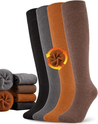 Aoliks Warm Knee High Socks for Women,Cotton Thermal Socks for Hiking Skiing Winter Gifts in Kuwait