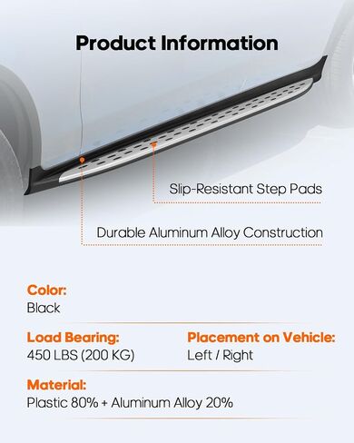 OCPTY Running Boards, Steps Nerf Bars Steps Nerf Bars Compatible for Land Rover LR3 2005-2009 for Land Rover LR4 2010-2016 Side Steps Side Rail in Saudi Arabia