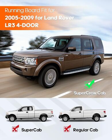 OCPTY Running Boards, Steps Nerf Bars Steps Nerf Bars Compatible for Land Rover LR3 2005-2009 for Land Rover LR4 2010-2016 Side Steps Side Rail in Saudi Arabia