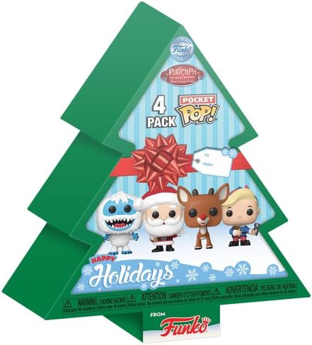 Funko Pocket POP! Rudolph - Tree Holiday Box 4 Pieces - Rudolph The Red-Nosed Reindeer - Keychain - Collectable Vinyl Mini Figure Novelty Keyring - Stocking Filler - Gift Idea - Official Merchandise in Saudi Arabia