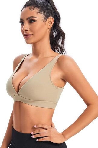 حمالة صدر نسائية من Gnowann بفتحة رقبة على شكل حرف V عميقة ومريحة بدون خياطة حمالة صدر منخفضة القطع قابلة للتمدد على شكل مثلث مبطن للنساء in Kuwait