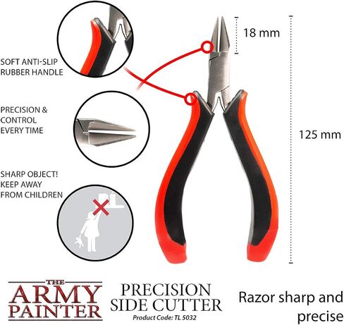 The Army Painter Precision Side Cutter | Side Cutter for Plastic, Resin and Metal Miniatures | Stainless Steel Precision Cutter for Tabletop Wargames Miniature Modelling in Saudi Arabia