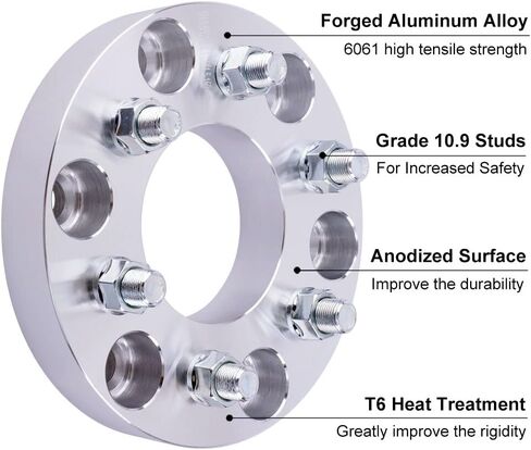 DCVAMOUS 4PC 6x5 to 6x5.5 Wheel Adapters 1 Inch with 12x1.5 Studs 78.1mm Bore Compatible with Chevrolet GMC 6 Lug 6x127 to 6x139.7 for 2003-2006 SSR | 2002-2009 Trailblazer | 2002-2009 Envoy in Saudi Arabia