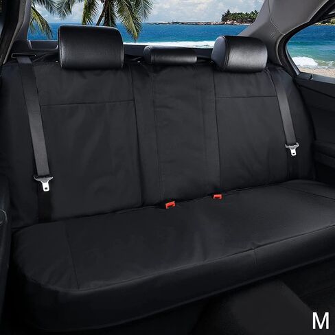 غطاء مقعد خلفي للأطفال والكلاب، غطاء مقعد خلفي مقاوم للماء، غطاء مقعد خلفي أكسفورد للسيارة، واقي مقعد خلفي عالمي مناسب للسيارات وسيارات الدفع الرباعي والشاحنات والشاحنات الصغيرة (M، أسود) in Kuwait