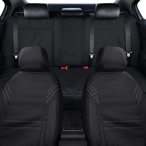 غطاء مقعد خلفي للأطفال والكلاب، غطاء مقعد خلفي مقاوم للماء، غطاء مقعد خلفي أكسفورد للسيارة، واقي مقعد خلفي عالمي مناسب للسيارات وسيارات الدفع الرباعي والشاحنات والشاحنات الصغيرة (M، أسود) in Kuwait