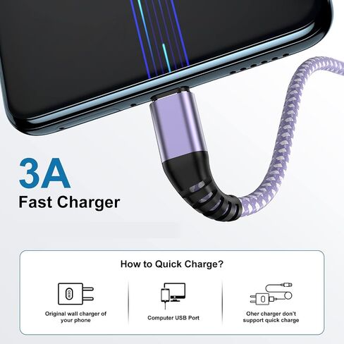 قطعتان من كابل USB شاحن سريع احتياطي للسفر - أسود 5، 2546 لتر in Kuwait