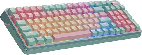 لوحة مفاتيح ألعاب RGB ميكانيكية لاسلكية من Cooler Master MK770 Macaron، Kailh Box V2 Click White Switchs، هيكل الحشية، قابل للتبديل السريع، Bluetooth|2.4 جيجا هرتز، قرص باللمس ثلاثي الاتجاهات، QWERTY (MK-770-MCKW1-US) in Saudi Arabia