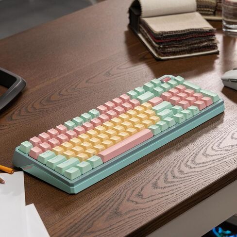 لوحة مفاتيح ألعاب RGB ميكانيكية لاسلكية من Cooler Master MK770 Macaron، Kailh Box V2 Click White Switchs، هيكل الحشية، قابل للتبديل السريع، Bluetooth|2.4 جيجا هرتز، قرص باللمس ثلاثي الاتجاهات، QWERTY (MK-770-MCKW1-US) in Saudi Arabia
