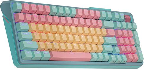 لوحة مفاتيح ألعاب RGB ميكانيكية لاسلكية من Cooler Master MK770 Macaron، Kailh Box V2 Click White Switchs، هيكل الحشية، قابل للتبديل السريع، Bluetooth|2.4 جيجا هرتز، قرص باللمس ثلاثي الاتجاهات، QWERTY (MK-770-MCKW1-US) in Saudi Arabia