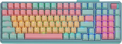 لوحة مفاتيح ألعاب RGB ميكانيكية لاسلكية من Cooler Master MK770 Macaron، Kailh Box V2 Click White Switchs، هيكل الحشية، قابل للتبديل السريع، Bluetooth|2.4 جيجا هرتز، قرص باللمس ثلاثي الاتجاهات، QWERTY (MK-770-MCKW1-US) in Saudi Arabia