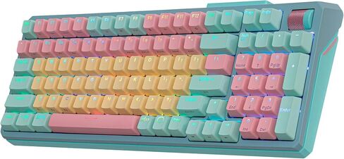 لوحة مفاتيح ألعاب RGB ميكانيكية لاسلكية من Cooler Master MK770 Macaron، Kailh Box V2 Click White Switchs، هيكل الحشية، قابل للتبديل السريع، Bluetooth|2.4 جيجا هرتز، قرص باللمس ثلاثي الاتجاهات، QWERTY (MK-770-MCKW1-US) in Saudi Arabia