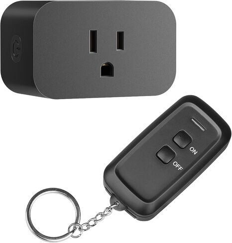 DEWENWILS Indoor Remote Control Outlet, Wireless Remote Light Switch, No Interference Remote Outlet Switch, No Wiring, 15A/1875W, 100ft RF Range, Compact Design, Programmable in Saudi Arabia