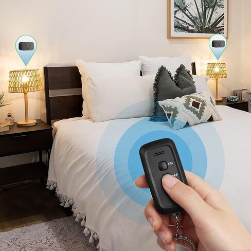 DEWENWILS Indoor Remote Control Outlet, Wireless Remote Light Switch, No Interference Remote Outlet Switch, No Wiring, 15A/1875W, 100ft RF Range, Compact Design, Programmable in Saudi Arabia