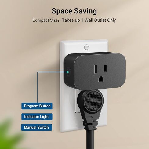DEWENWILS Indoor Remote Control Outlet, Wireless Remote Light Switch, No Interference Remote Outlet Switch, No Wiring, 15A/1875W, 100ft RF Range, Compact Design, Programmable in Saudi Arabia