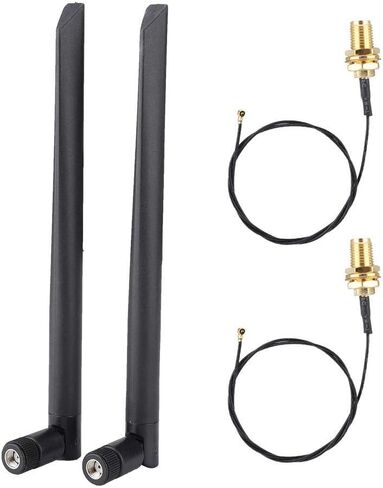 Socobeta 2PCS IPX4 Network Card Cable M.2/NGFF Network Card Cable and 2X 6DBi Antenna for 9260NGW /7265AC/9650AC /BCM94360 in Saudi Arabia