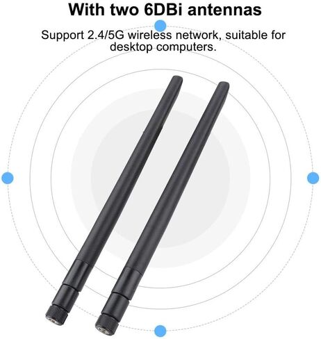 Socobeta 2PCS IPX4 Network Card Cable M.2/NGFF Network Card Cable and 2X 6DBi Antenna for 9260NGW /7265AC/9650AC /BCM94360 in Saudi Arabia
