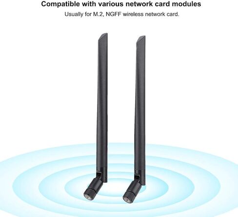 Socobeta 2PCS IPX4 Network Card Cable M.2/NGFF Network Card Cable and 2X 6DBi Antenna for 9260NGW /7265AC/9650AC /BCM94360 in Saudi Arabia