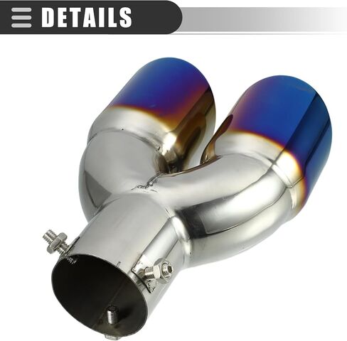 Motoforti Universal Car Straight Exhaust Tip Muffler Tailpipe, 2.5 Inch Inlet 3.14 Inch Outlet, Durable, Stainless Steel, Burnt Blue, 1 Set in Saudi Arabia