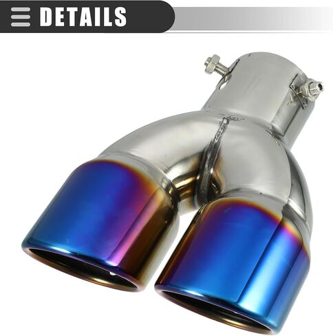 Motoforti Universal Car Straight Exhaust Tip Muffler Tailpipe, 2.5 Inch Inlet 3.14 Inch Outlet, Durable, Stainless Steel, Burnt Blue, 1 Set in Saudi Arabia