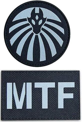 2 pcs Nine-Tailed Fox & MTF Infrared Reflective Patch SCP Special Containment Procedures Foundation Embroidered Tactical Military Morale Patches in Kuwait