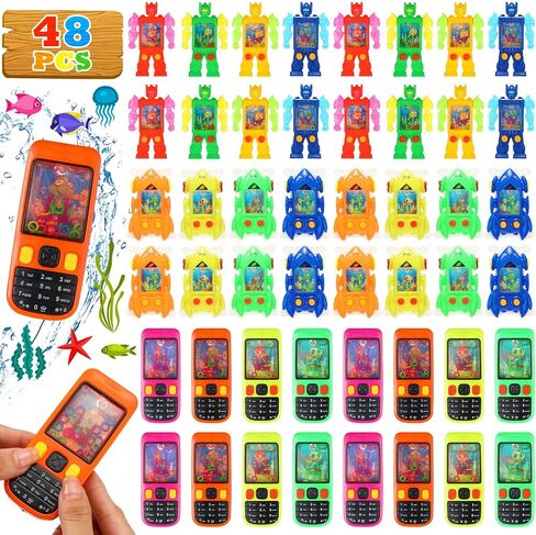 48 Pack Colorful Handheld Water Game Cellphone Water Ring Game Bulk Handheld Game Water Ring Toss for Beach Toys Party Favors Birthday Classroom Prize Box Back to School Gift in Saudi Arabia
