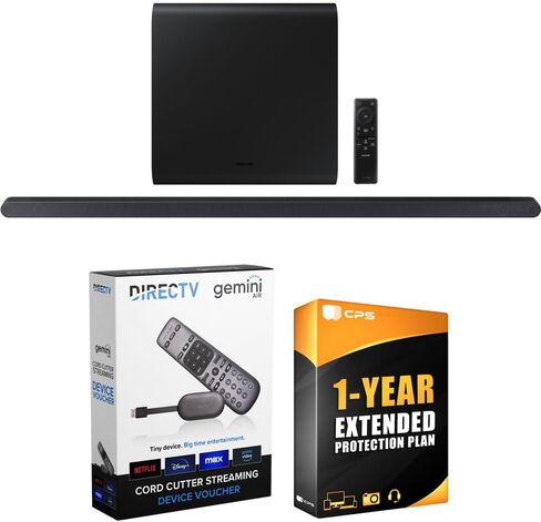 SAMSUNG HW-S800D Ultra-Slim 3.1.2ch Wireless Dolby Atmos Soundbar w/Q-Symphony (2024 Model) Bundle with Redeemable DIRECTV Gemini Air Streaming Device and 1 YR CPS Enhanced Protection Pack in Saudi Arabia