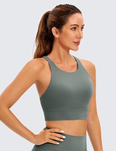 حمالة صدر رياضية نسائية من CRZ YOGA ذات أشرطة طويلة ورقبة عالية - مبطنة متقاطعة من الخلف للتمارين الرياضية حمالات صدر بدون أكمام in Kuwait