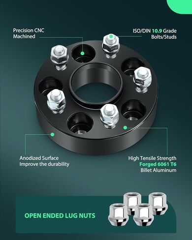 SCITOO 4pcs 5x110 wheel spacers 1.5" Bore 65.1mm Studs 12x1.25 5Lug Wheel Spacers Hubcentric Fit for for Cherokee 2014-2023, for Compass 2017-2023, for Renegade 2015-2023, for 500X 2016-2023 in Saudi Arabia