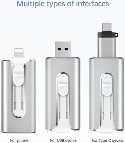 محرك أقراص فلاش Vansuny USB 3.0 بسعة 64 جيجابايت، 3 في 1 محرك فلاش USB عصا ذاكرة للصور للهاتف/الوسادة وهاتف Android/الكمبيوتر اللوحي والكمبيوتر الشخصي in Kuwait